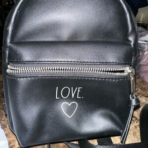 Rae Dunn Small convertible LOVE Black Backpack